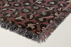 Close-up texture of 100% cotton woven animal print bedspread
