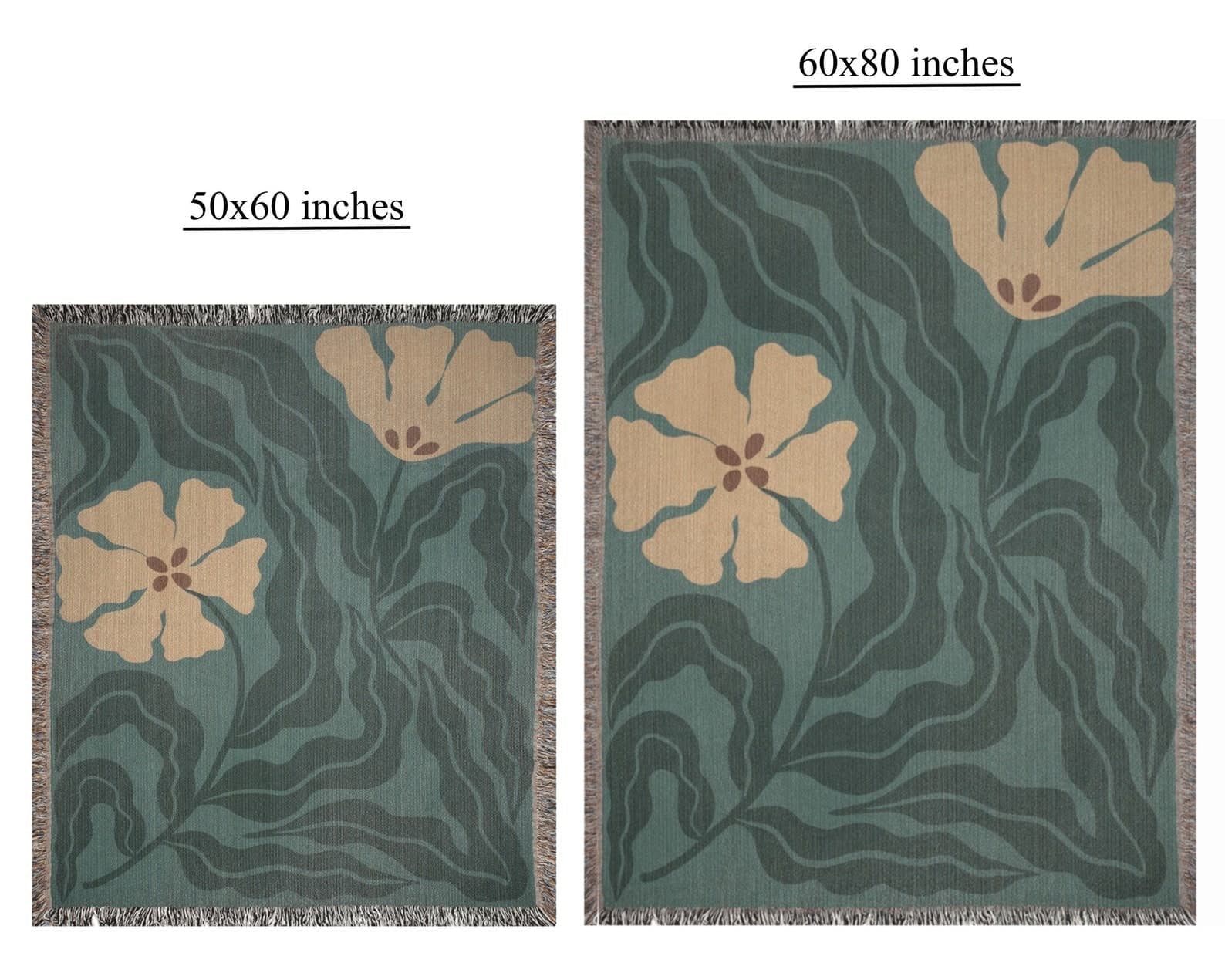 Wall Hanging Woven Green Throw