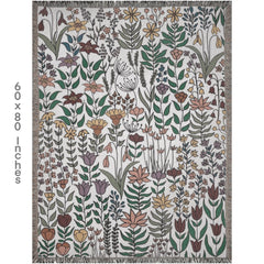 Floral Boho Wildflower Tapestry Bed Blanket