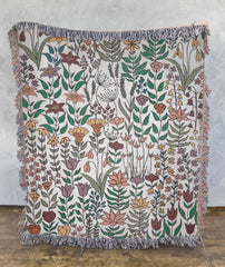 Floral Boho Wildflower Tapestry Bed Blanket