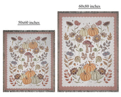 Woven Cotton Fall Wall Tapestry Dusty Pink Blanket: Farmhouse Pumpkin Spice Decor
