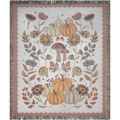 Woven Cotton Fall Wall Tapestry Dusty Pink Blanket: Farmhouse Pumpkin Spice Decor