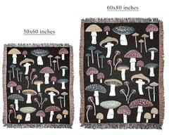 Mushroom Tapestry Woven Throw Blanket