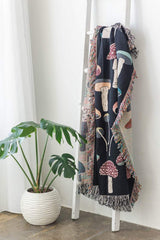 Mushroom Tapestry Woven Throw Blanket