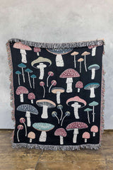 Mushroom Tapestry Woven Throw Blanket