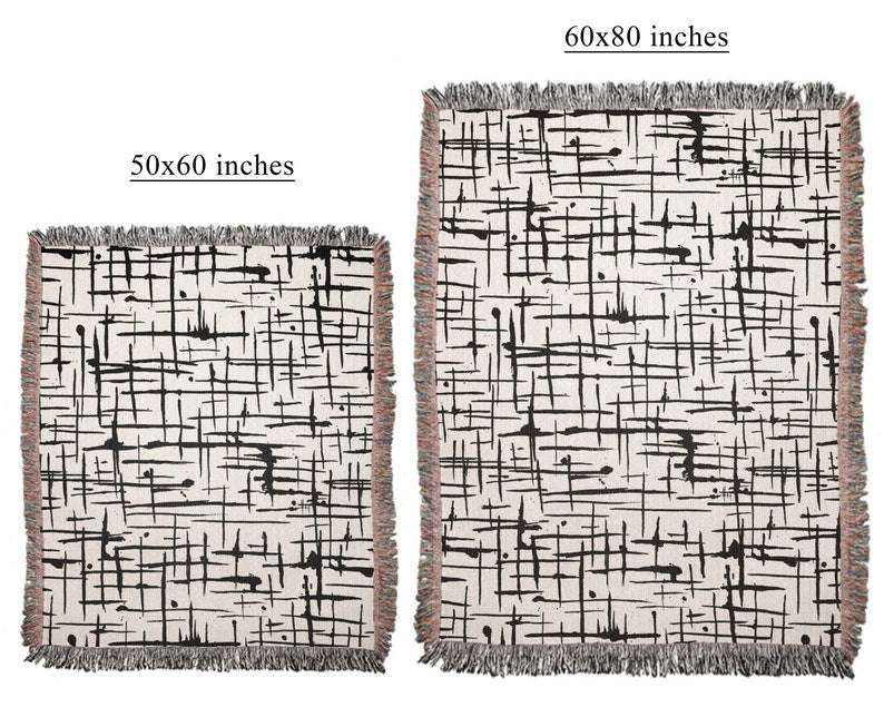Modern Art black and white blanket