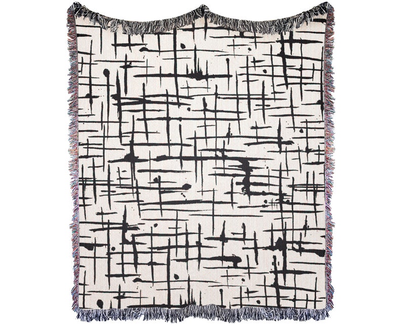 Modern Art black and white blanket