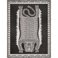 Animal Folk Art Tapestry Tiger Throw