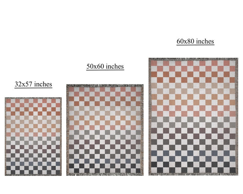Earth Tones Checkered Throw