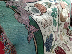 Vegan Af throw blanket laid flat showing full design and dimensions