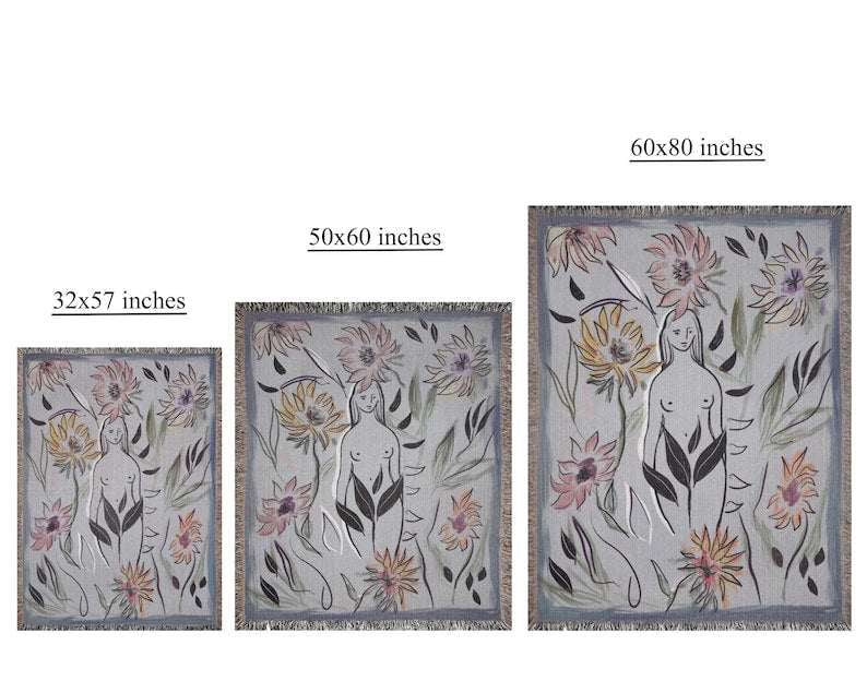 Woman Body Art Tapestry Blanket