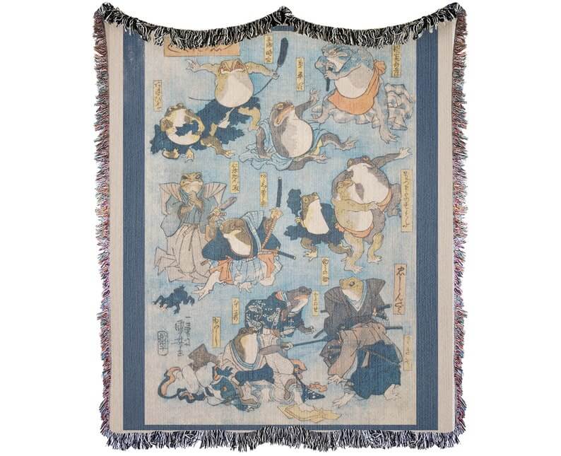 Vintage Frog Tapestry Throw
