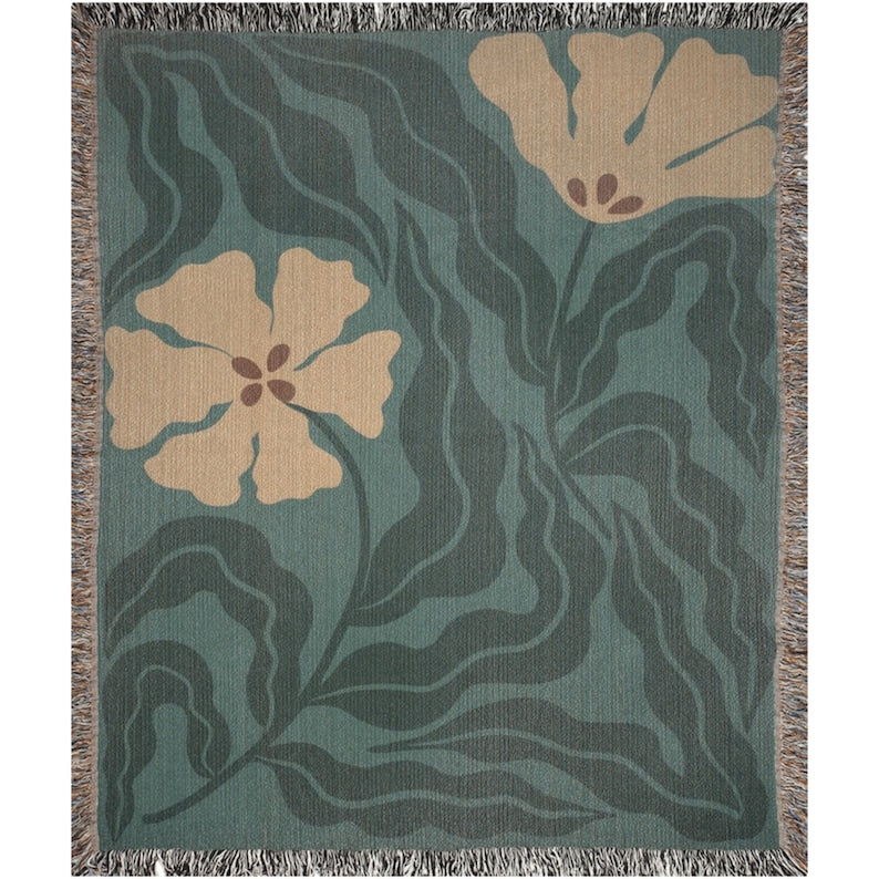 Wall Hanging Woven Green Throw