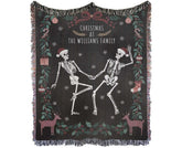 Dancing Skeletons Gothic Christmas Blanket