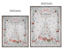 Personalized Pink Coquette Christmas Blanket