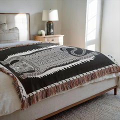 Animal Folk Art Tapestry Tiger Throw