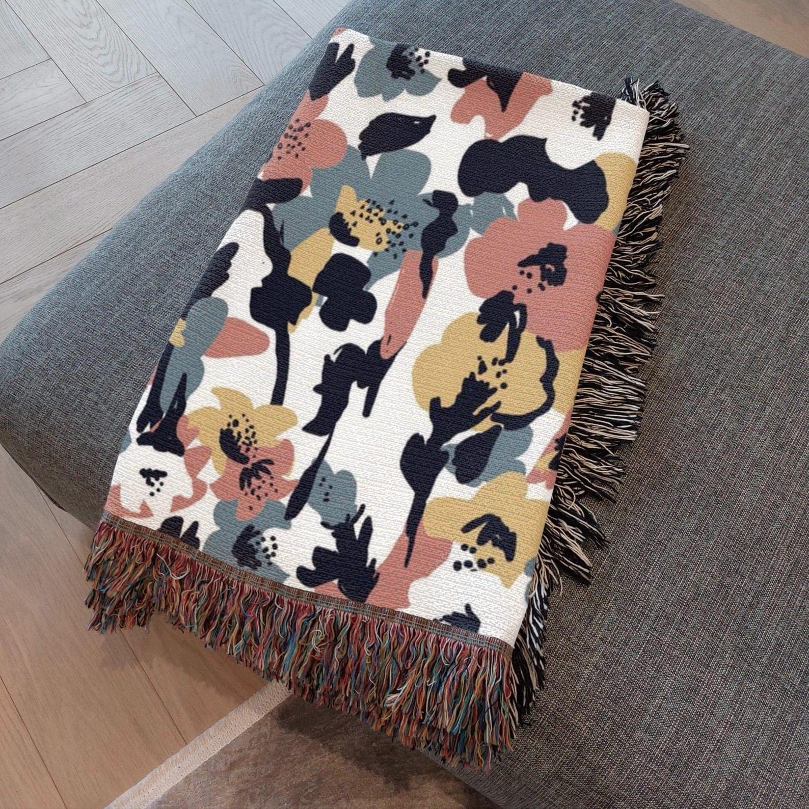 Abstract Floral Wall Art Throw