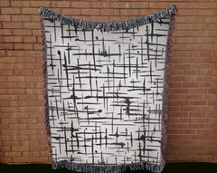 Modern Art black and white blanket