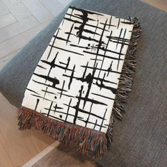 Modern Art black and white blanket