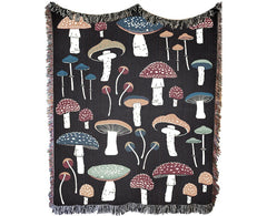 Mushroom Tapestry Woven Throw Blanket