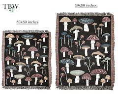 Mushroom Tapestry Woven Throw Blanket