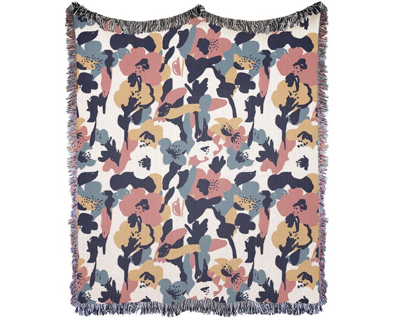 Abstract Floral Wall Art Throw
