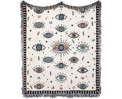 Evil Eye Woven Throw Blanket