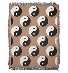 Yin Yang Woven Cotton Throw Blanket