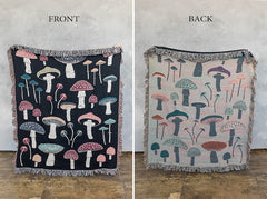 Mushroom Tapestry Woven Throw Blanket