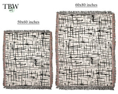 Black And White Modern Art Throw