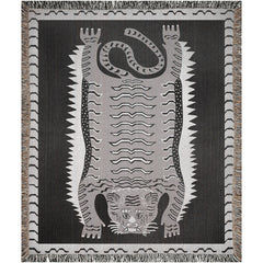 Animal Folk Art Tapestry Tiger Throw