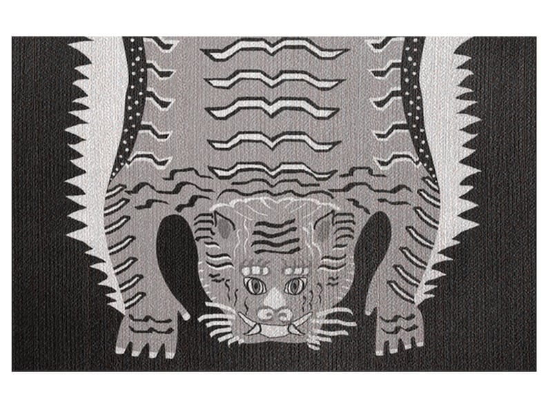 Animal Folk Art Tapestry Tiger Throw