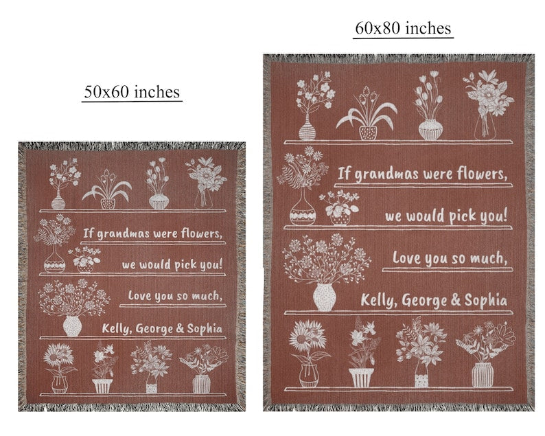 Personalized Grandma Gift Throw Blanket
