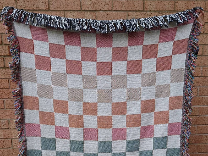 Earth Tones Checkered Throw