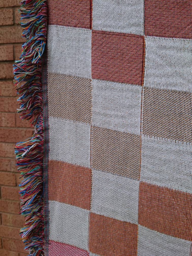 Earth Tones Checkered Throw