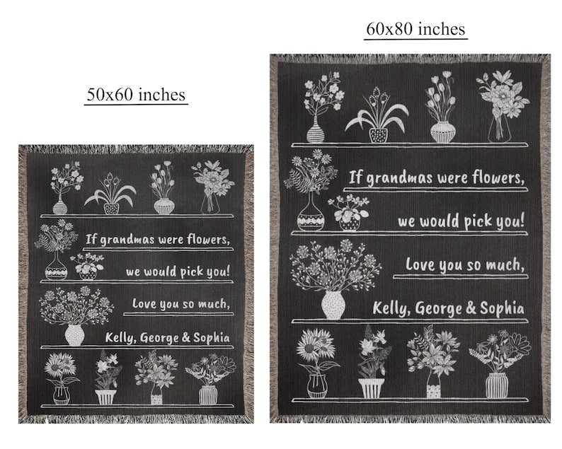 Personalized Grandma Gift Throw Blanket