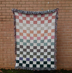 Earth Tones Checkered Throw