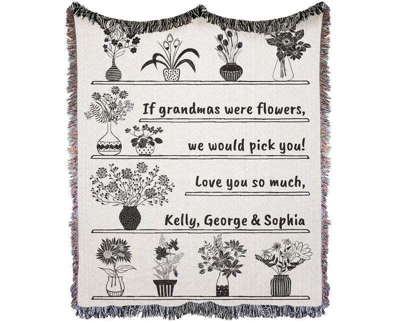 Personalized Grandma Gift Throw Blanket
