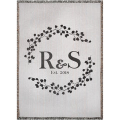 Custom Couple Initials Throw