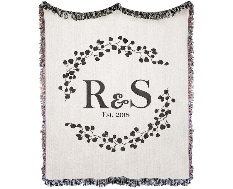 Custom Couple Initials Throw