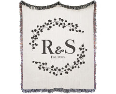 Custom Couple Initials Throw