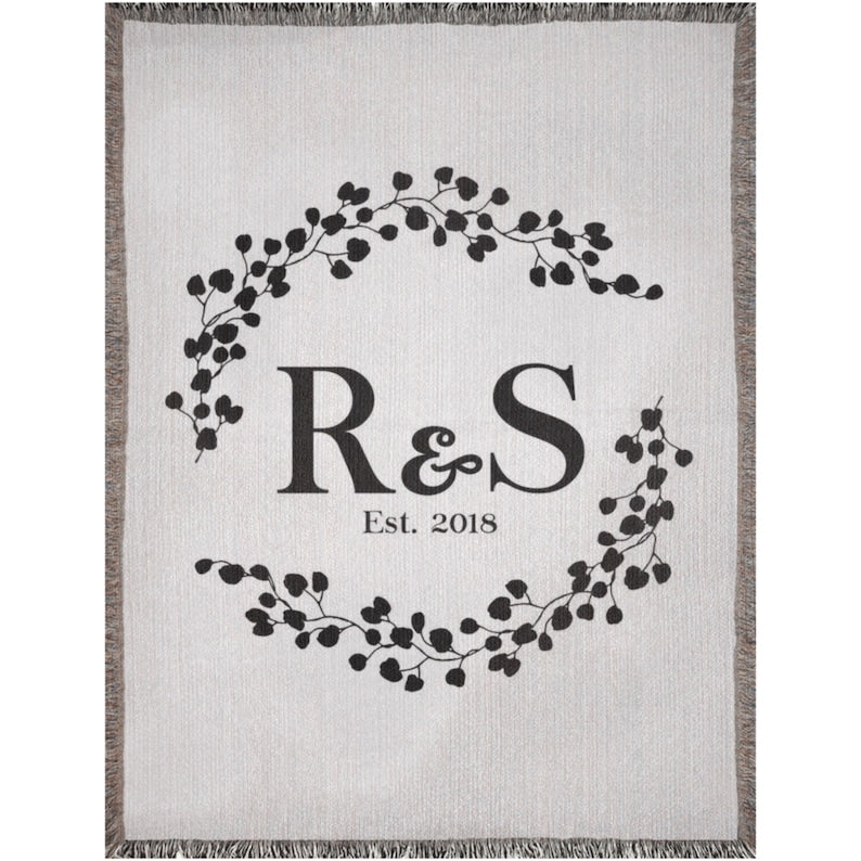 Custom Couple Initials Throw