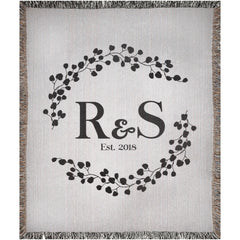 Custom Couple Initials Throw