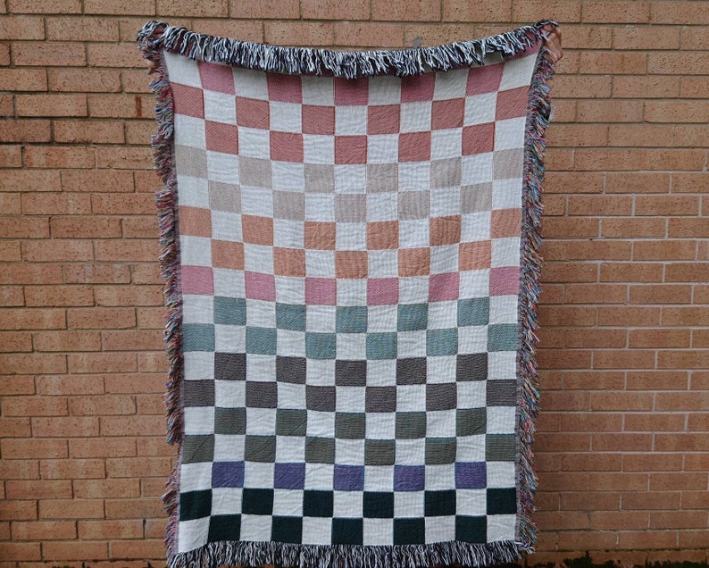 Earth Tones Checkered Throw