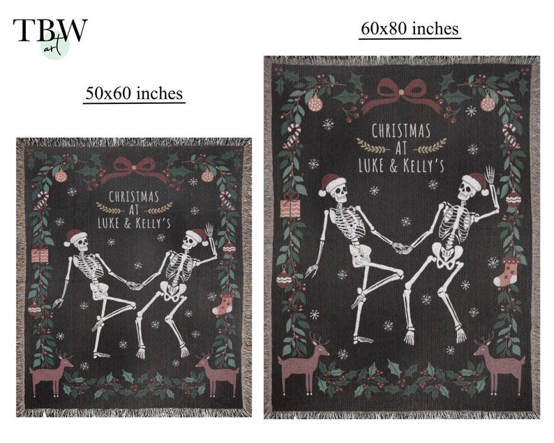 Dancing Skeletons Christmas Blanket