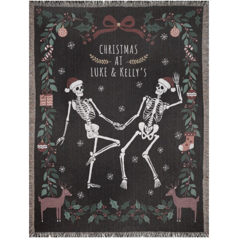 Dancing Skeletons Christmas Blanket