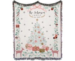 Personalized Pink Coquette Christmas Blanket