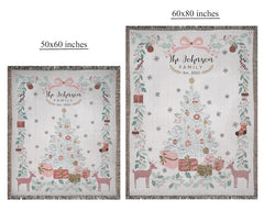 Personalized Pink Coquette Christmas Blanket